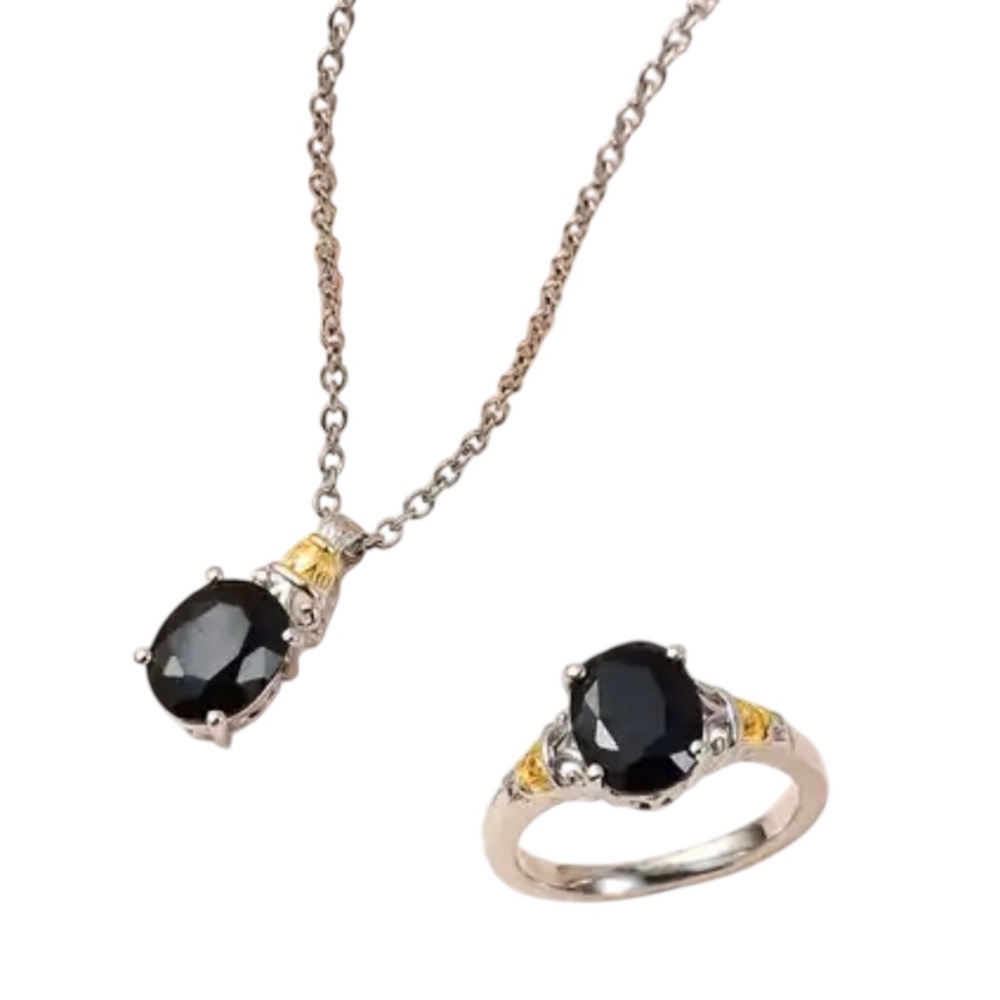 KARIS MIDNIGHT SAPPHIRE RING AND PENDANT - Picture 5 of 8